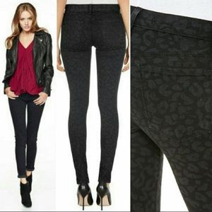 J Brand Super Skinny Jeans In Black Leopard Denim 29